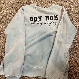 Boy mom blue crew neck